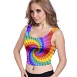 Psychedelic Rainbow Spiral Crop Top