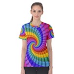 Psychedelic Rainbow Spiral Women s Cotton Tee