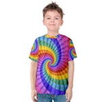 Psychedelic Rainbow Spiral Kid s Cotton Tee