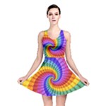 Psychedelic Rainbow Spiral Reversible Skater Dress