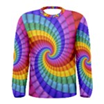 Psychedelic Rainbow Spiral Men s Long Sleeve Tee