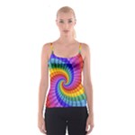 Psychedelic Rainbow Spiral Spaghetti Strap Top