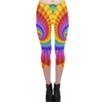 Psychedelic Rainbow Spiral Capri Leggings 