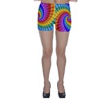 Psychedelic Rainbow Spiral Skinny Shorts