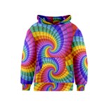 Psychedelic Rainbow Spiral Kids  Pullover Hoodie