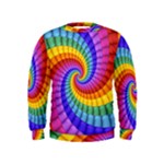 Psychedelic Rainbow Spiral Kids  Sweatshirt