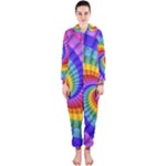 Psychedelic Rainbow Spiral Hooded Jumpsuit (Ladies)