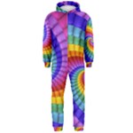 Psychedelic Rainbow Spiral Hooded Jumpsuit (Men)