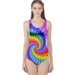 Psychedelic Rainbow Spiral One Piece Swimsuit