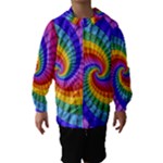 Psychedelic Rainbow Spiral Hooded Wind Breaker (Kids)