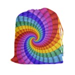 Psychedelic Rainbow Spiral Drawstring Pouch (XXL)