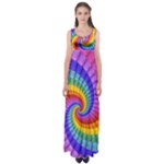 Psychedelic Rainbow Spiral Empire Waist Maxi Dress