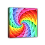 Psychedelic Rainbow Spiral Mini Canvas 4  x 4  (Stretched)