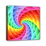 Psychedelic Rainbow Spiral Mini Canvas 6  x 6  (Stretched)