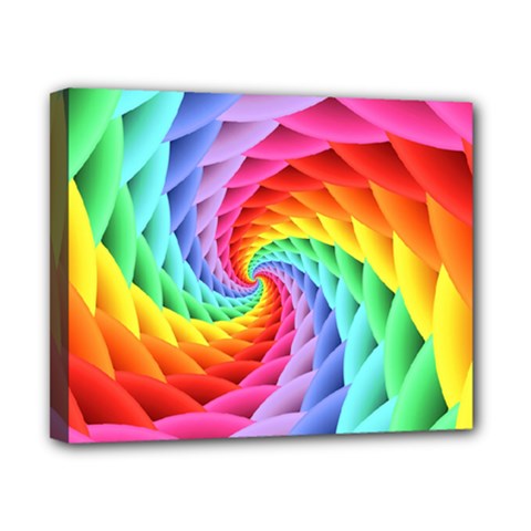 Psychedelic Rainbow Spiral Canvas 10  x 8  (Stretched) from ArtsNow.com