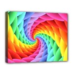 Psychedelic Rainbow Spiral Canvas 14  x 11  (Stretched)