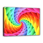 Psychedelic Rainbow Spiral Canvas 16  x 12  (Stretched)