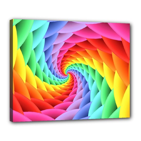 Psychedelic Rainbow Spiral Canvas 20  x 16  (Stretched) from ArtsNow.com