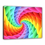 Psychedelic Rainbow Spiral Canvas 20  x 16  (Stretched)