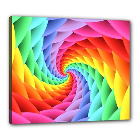 Psychedelic Rainbow Spiral Canvas 24  x 20  (Stretched) from ArtsNow.com