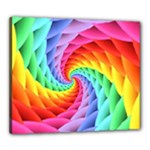 Psychedelic Rainbow Spiral Canvas 24  x 20  (Stretched)