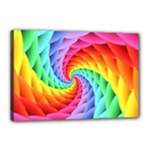 Psychedelic Rainbow Spiral Canvas 18  x 12  (Stretched)