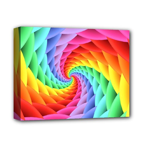 Psychedelic Rainbow Spiral Deluxe Canvas 14  x 11  (Stretched) from ArtsNow.com