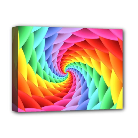 Psychedelic Rainbow Spiral Deluxe Canvas 16  x 12  (Stretched)  from ArtsNow.com