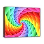 Psychedelic Rainbow Spiral Deluxe Canvas 20  x 16  (Stretched)