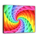 Psychedelic Rainbow Spiral Deluxe Canvas 24  x 20  (Stretched)