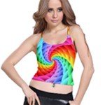 Psychedelic Rainbow Spiral Spaghetti Strap Bra Top