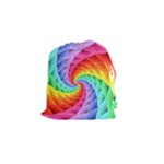 Psychedelic Rainbow Spiral Drawstring Pouch (Small)