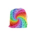 Psychedelic Rainbow Spiral Drawstring Pouch (Medium)