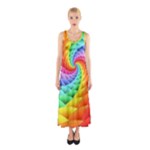 Psychedelic Rainbow Spiral Sleeveless Maxi Dress