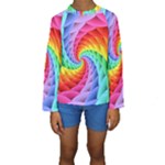 Psychedelic Rainbow Spiral Kid s Long Sleeve Swimwear