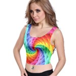 Psychedelic Rainbow Spiral Crop Top