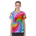 Psychedelic Rainbow Spiral Women s Sport Mesh Tee