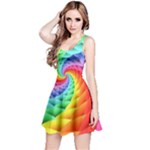 Psychedelic Rainbow Spiral Reversible Sleeveless Dress