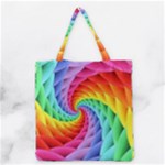 Psychedelic Rainbow Spiral Grocery Tote Bag