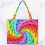 Psychedelic Rainbow Spiral Mini Tote Bag