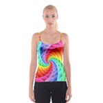 Psychedelic Rainbow Spiral Spaghetti Strap Top