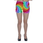 Psychedelic Rainbow Spiral Skinny Shorts