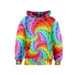 Psychedelic Rainbow Spiral Kids  Pullover Hoodie