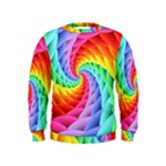 Psychedelic Rainbow Spiral Kids  Sweatshirt