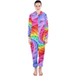 Psychedelic Rainbow Spiral Hooded Jumpsuit (Ladies)