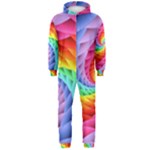 Psychedelic Rainbow Spiral Hooded Jumpsuit (Men)