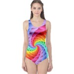 Psychedelic Rainbow Spiral One Piece Swimsuit