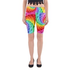 Psychedelic Rainbow Spiral Yoga Cropped Leggings from ArtsNow.com