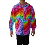 Psychedelic Rainbow Spiral Hooded Wind Breaker (Kids)