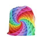 Psychedelic Rainbow Spiral Drawstring Pouch (XL)